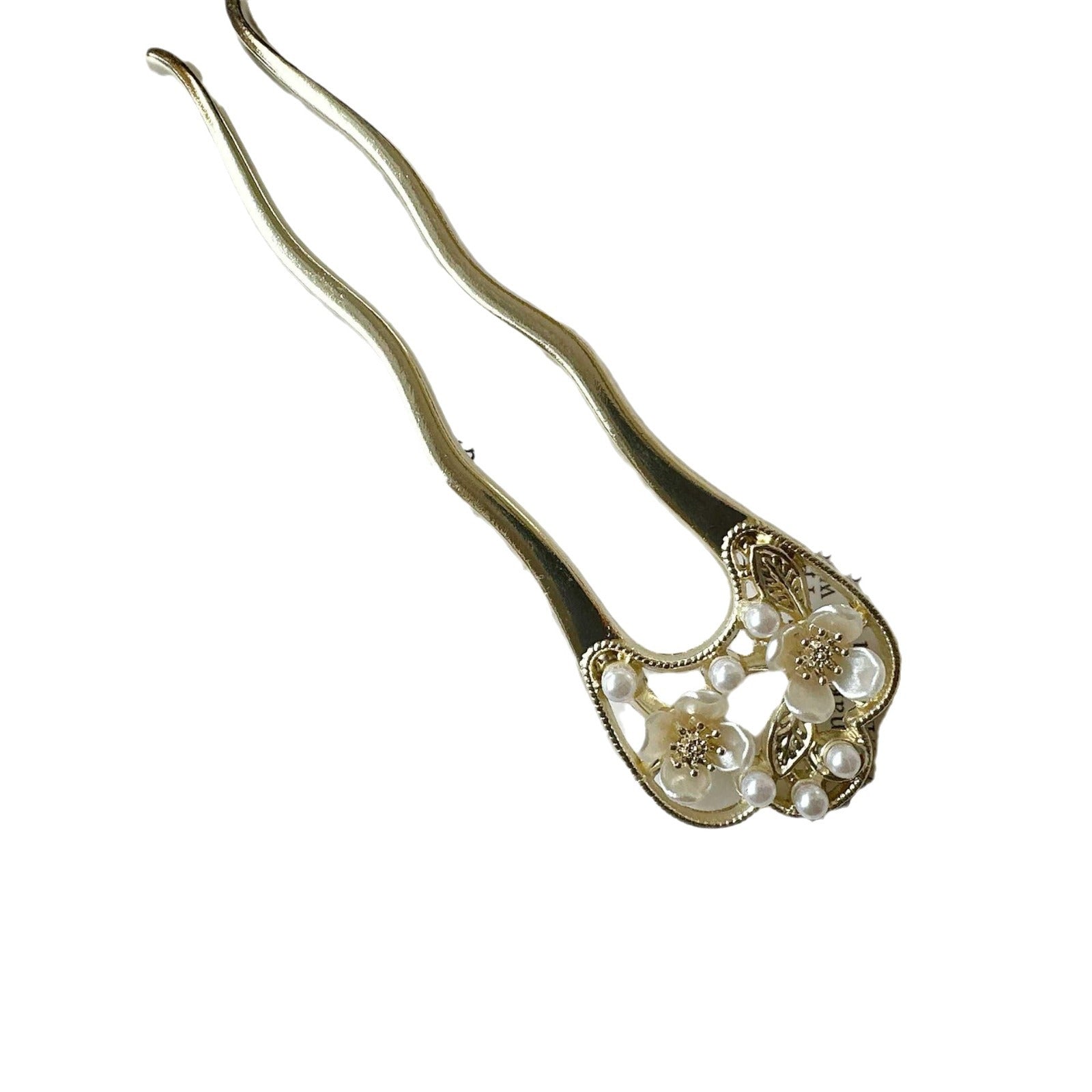 Elegant Beads Camellia Style U-shaped Hair Pin