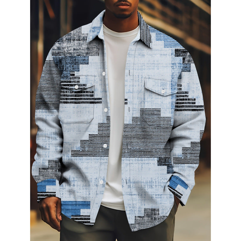 Patterned Graphic Print T-Shirt For Spring And Fall Street Style