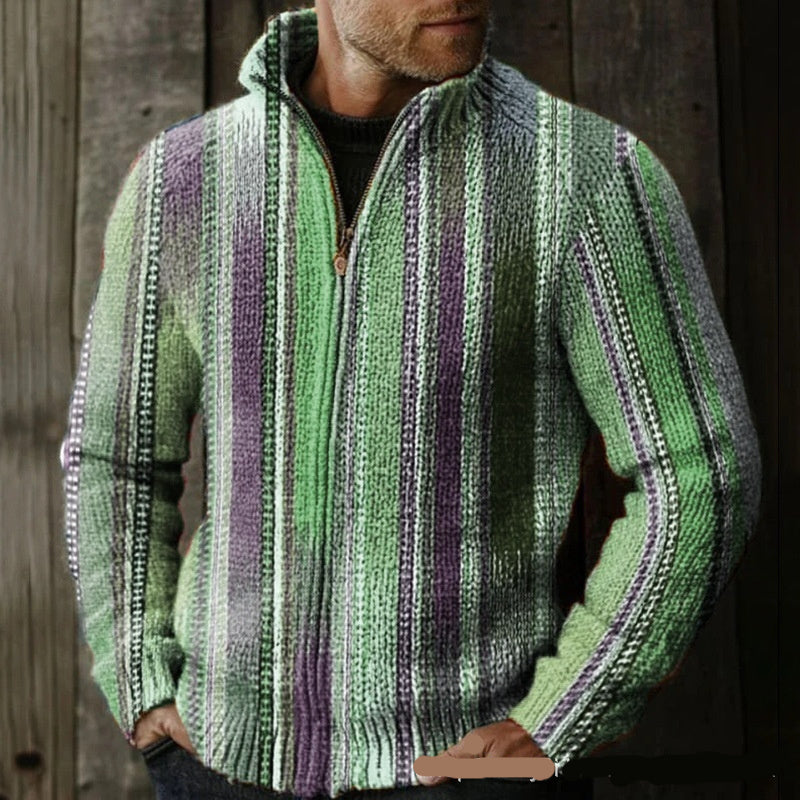 Mens Casual 3D Printed Christmas Zip-Up Jacket