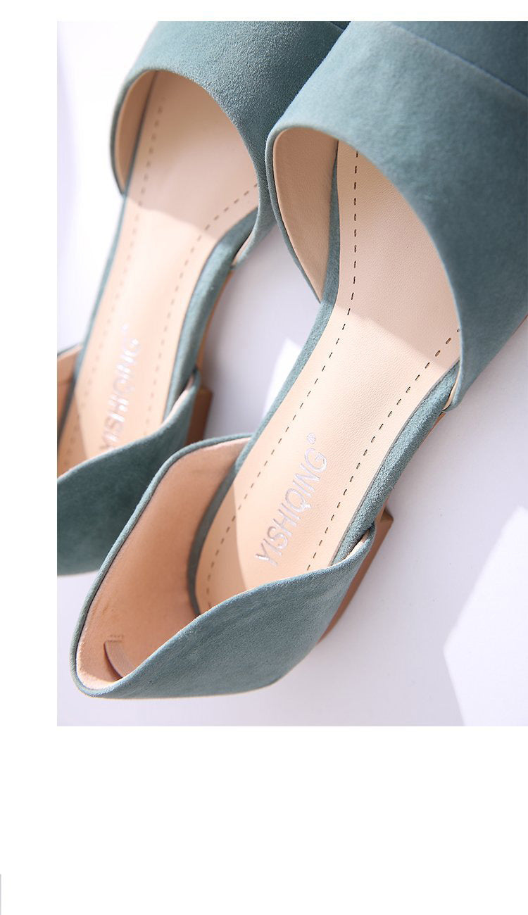 Ladies Shallow Pointed Toe Flat Peas Shoes Single Shoes