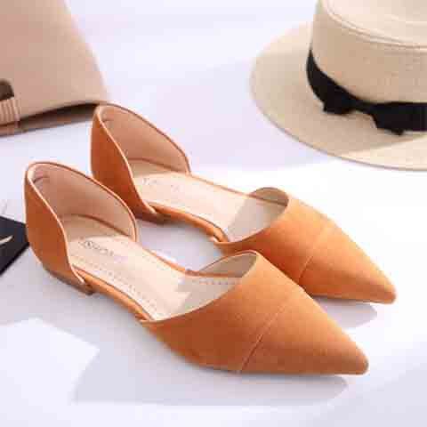 Ladies Shallow Pointed Toe Flat Peas Shoes Single Shoes