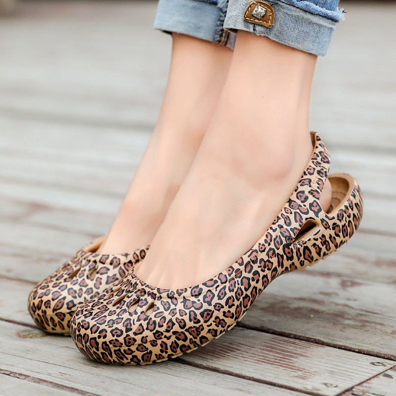 Ladies Pattern Flat Shoes Hole Shoes Sandals