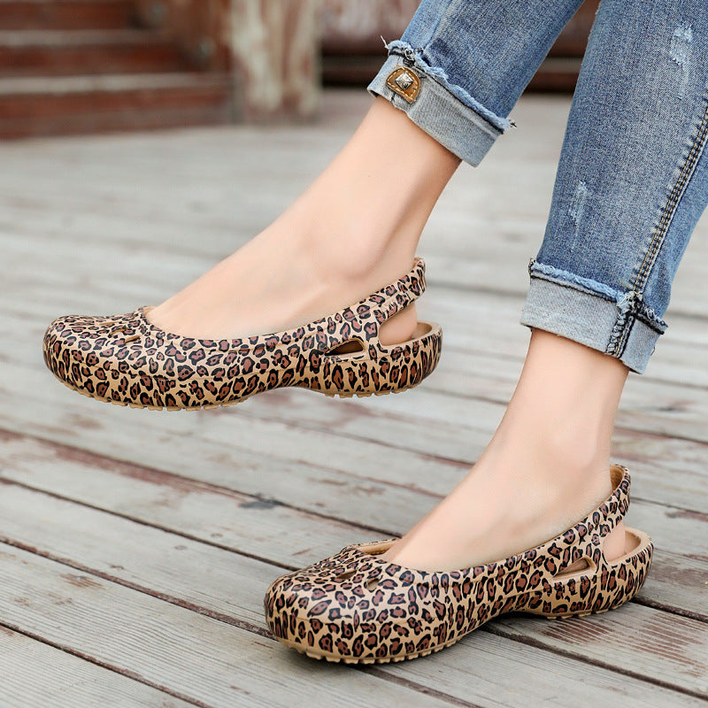 Ladies Pattern Flat Shoes Hole Shoes Sandals