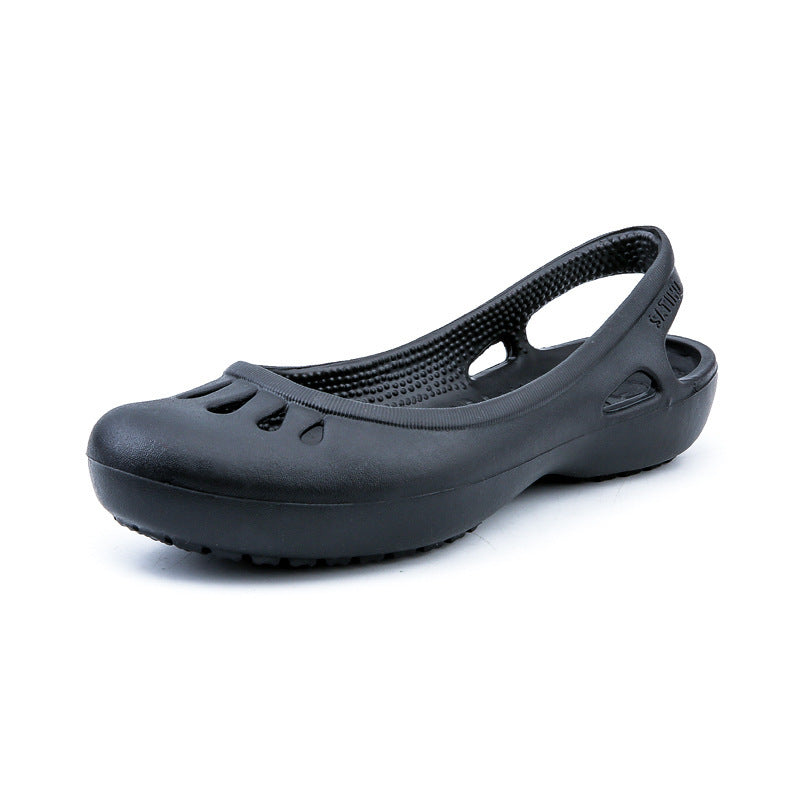 Ladies Pattern Flat Shoes Hole Shoes Flat With Toe