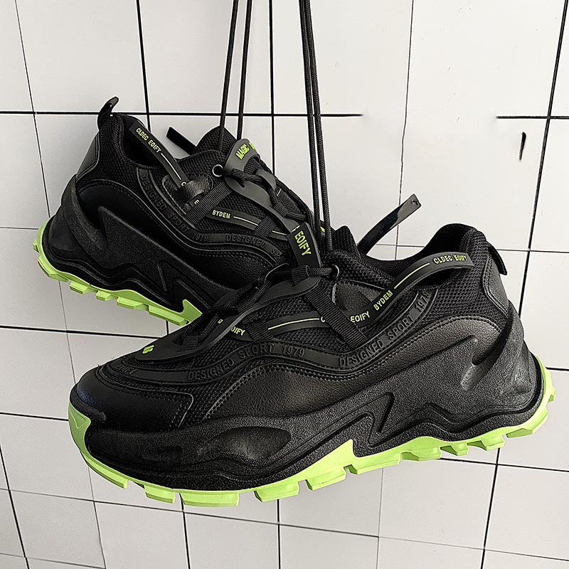 New Fashion Mens Shoes Spring Korean Retro Daddy Shoes Fashion Running Shoes Leisure Thick Soled Shoes