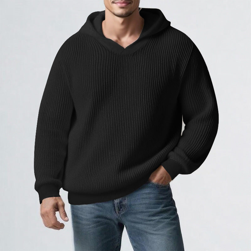 Mens Thickened Hooded Sweater For Winter