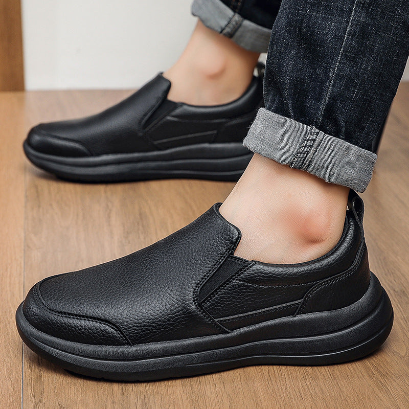 Mens Lightweight Luxury Leather Walking Shoes For Casual Wear