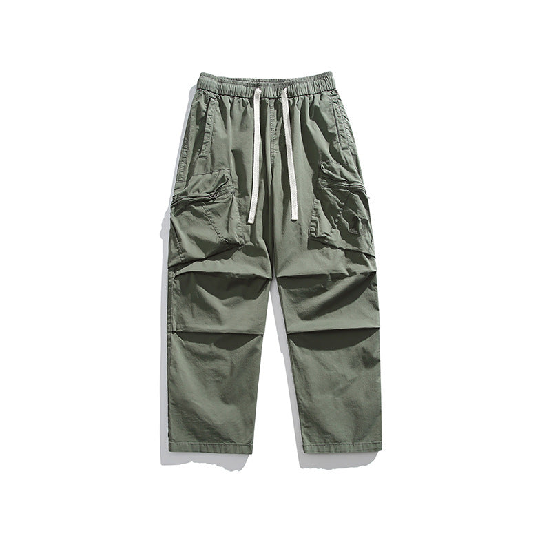 Retro Mens Loose-fitting Casual Wide-leg Pants