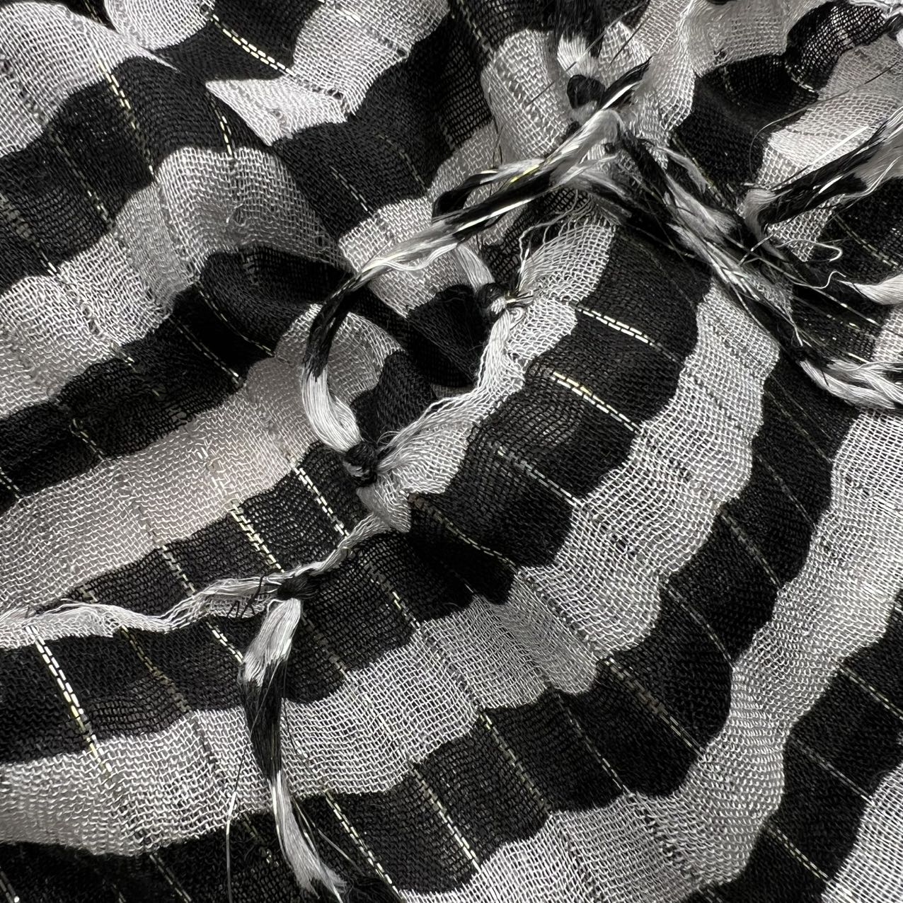 2pcs Black White Square Scarf,stripe With Metallic Threads Scarf,Luxe Look For Evening Wear,Scarf,vacation,daily Life,evening Party,Office Appropriate Subtlety For Women Men