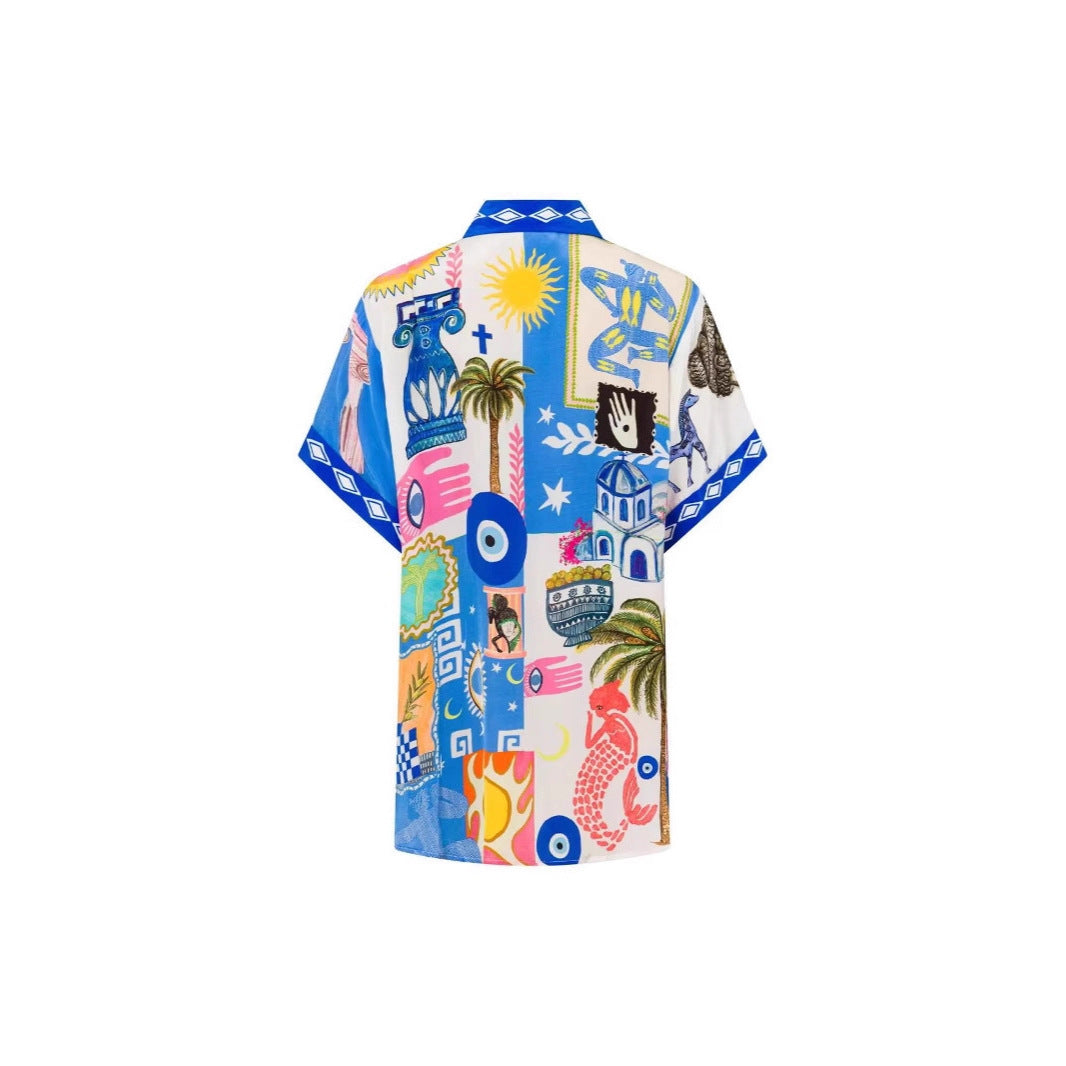 Casual Fashion Linen Temperament Shirt Shorts Suit