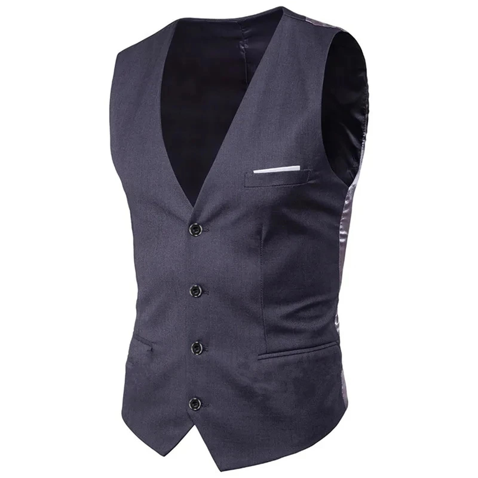 Mens Suit Vest Korean-style Suit Waistcoat