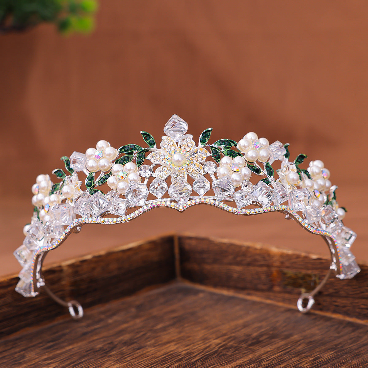 Women's Retro Purple Crystal Princess Crown Headdress