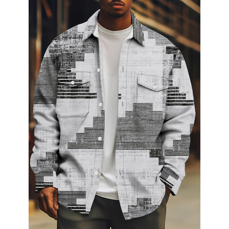 Patterned Graphic Print T-Shirt For Spring And Fall Street Style