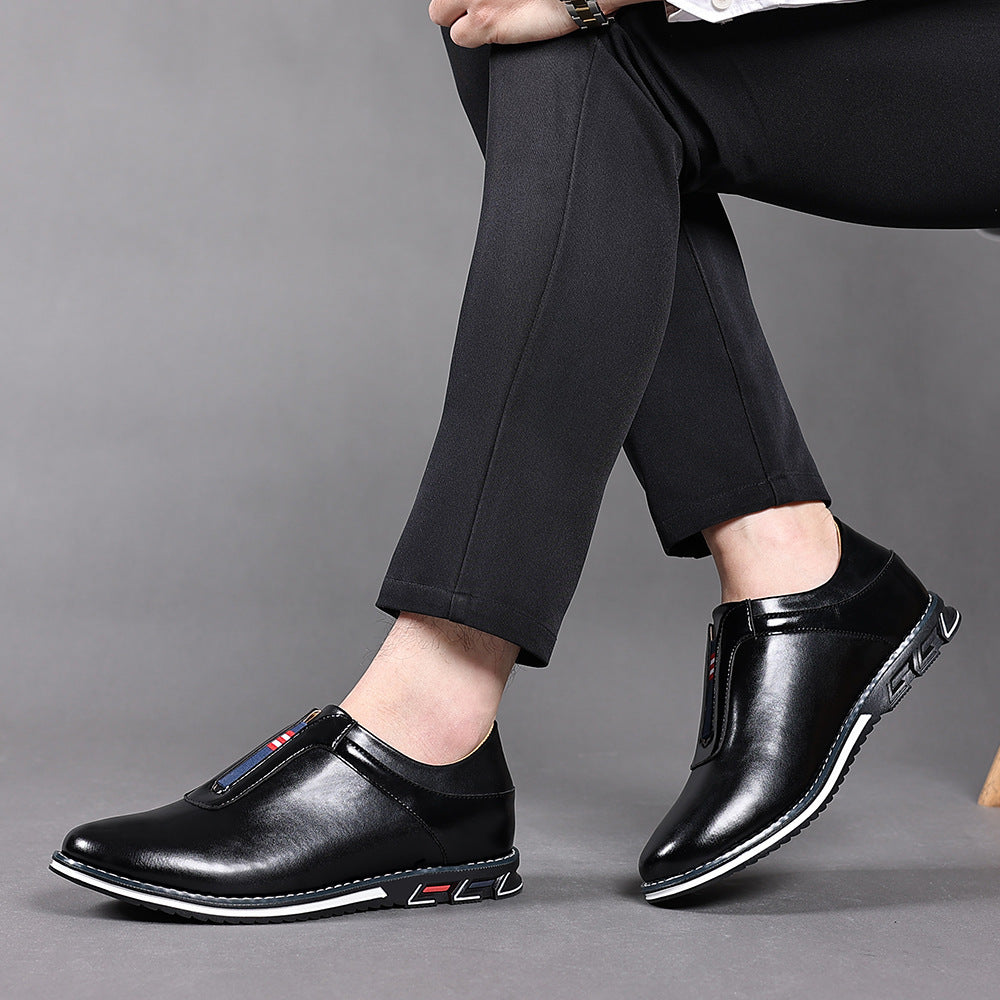 Mens Solid-color Casual Leather Shoes