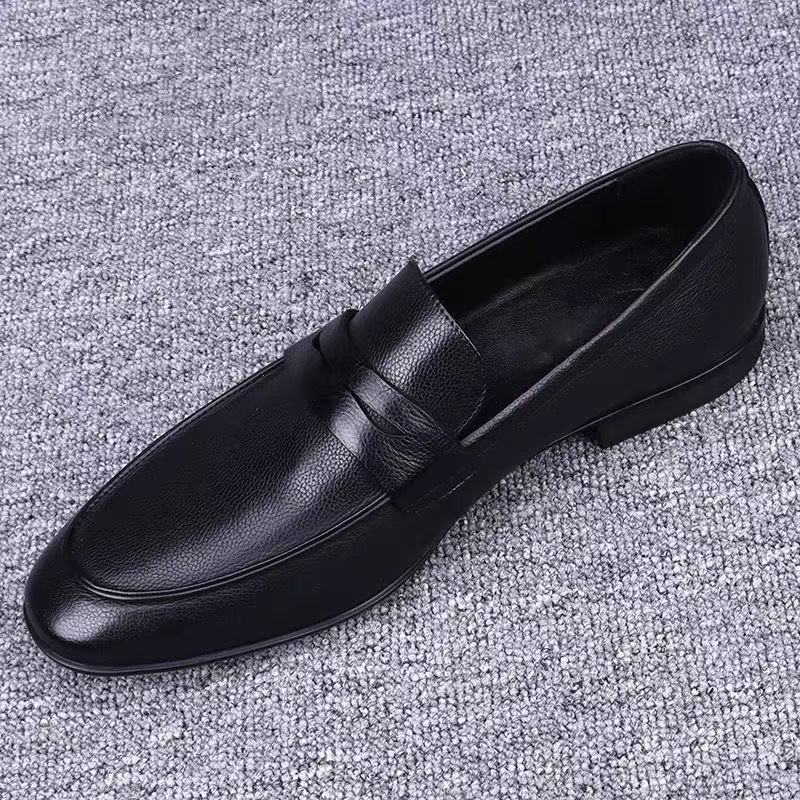 Mens Casual Breathable Leather Shoes With Soft Soles