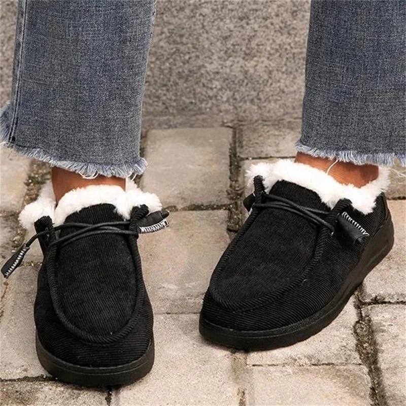Ladies flat warm cotton shoes