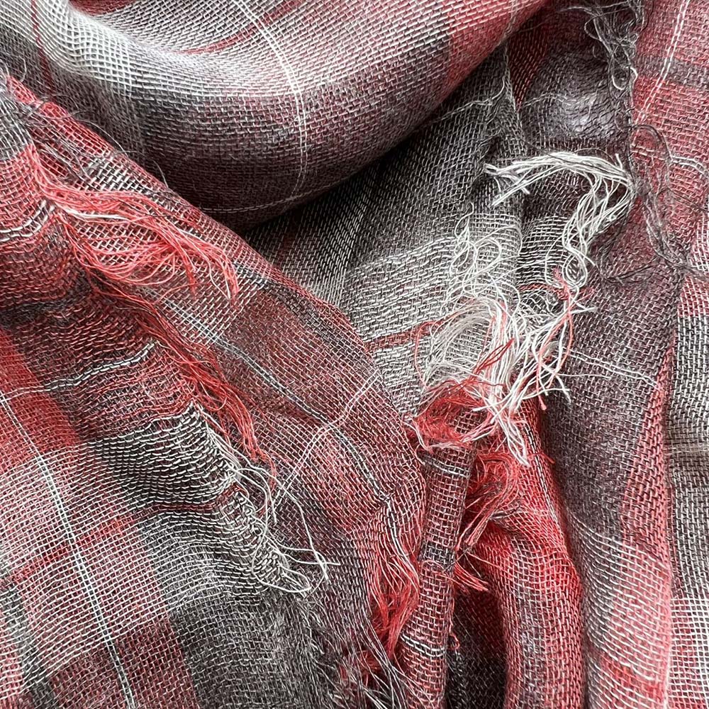 2pcs Lightweight Fashion Orange Red Yarn Dyed Scarf ,Luxe Look For Evening Wear,Scarf,vacation,daily Life,evening Party,Office Appropriate Subtlety For Women Men