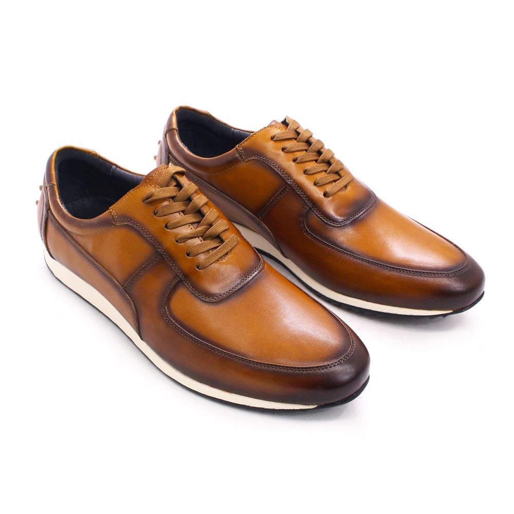 Sponge Leather Gentleman Mens Shoes With Rubber Outsole Heel