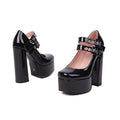 Womens Round-toe Solid-color High Heels
