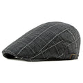 Mens Retro British Gingham Peaked Cap