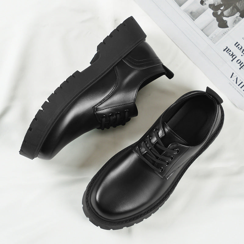 Mens Business Waterproof Black Leather Shoes