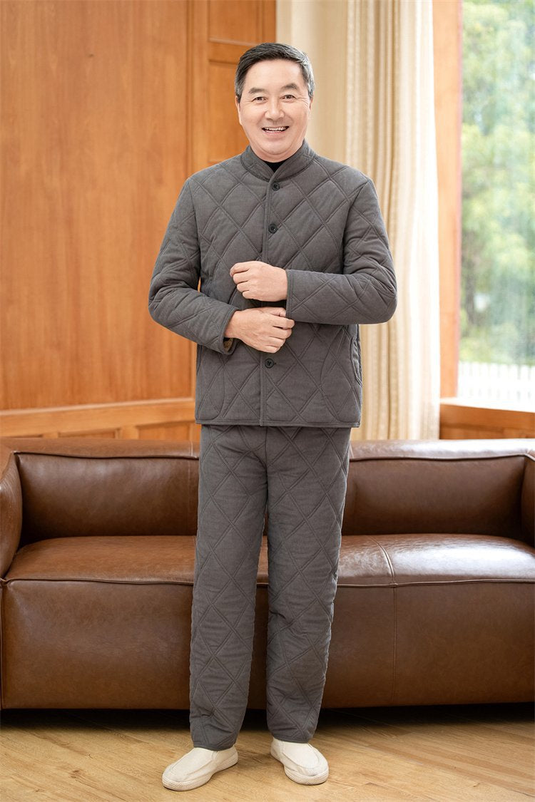 Winter Dads Cotton Padded Jacket And Pants Set