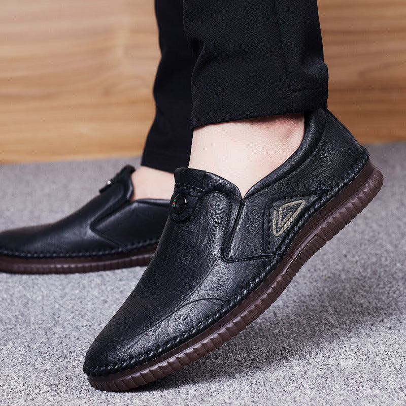 Mens Casual Soft And Breathable Leather Shoes