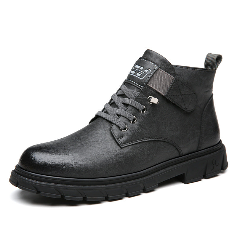 Mens Fleece-lined Insulated Non-slip High-top Cotton Shoes