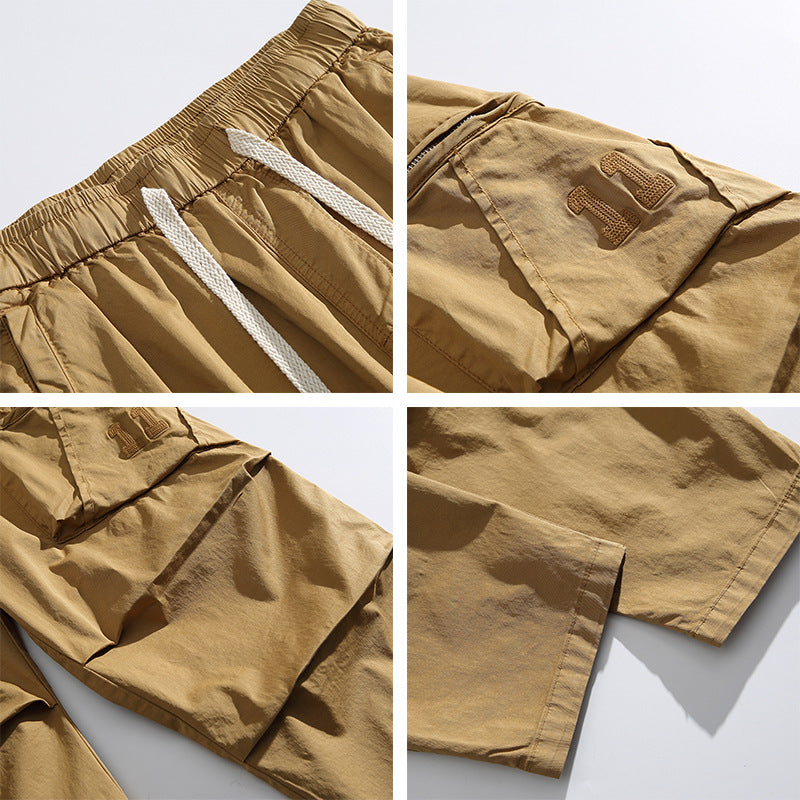 Retro Mens Loose-fitting Casual Wide-leg Pants