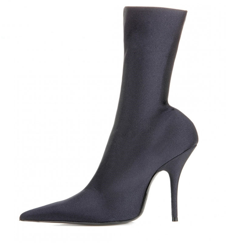 Womens Pointy Toe Elastic Boots, With Colorful , High Heels And Stiletto, Short Socks, New