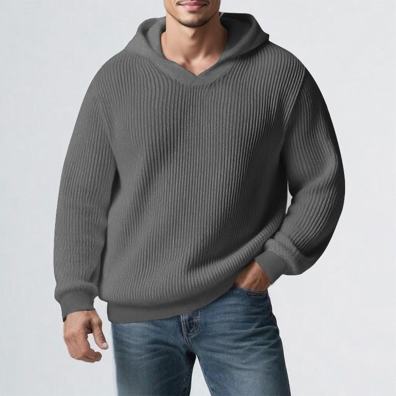Mens Thickened Hooded Sweater For Winter