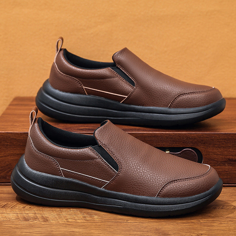 Mens Lightweight Luxury Leather Walking Shoes For Casual Wear