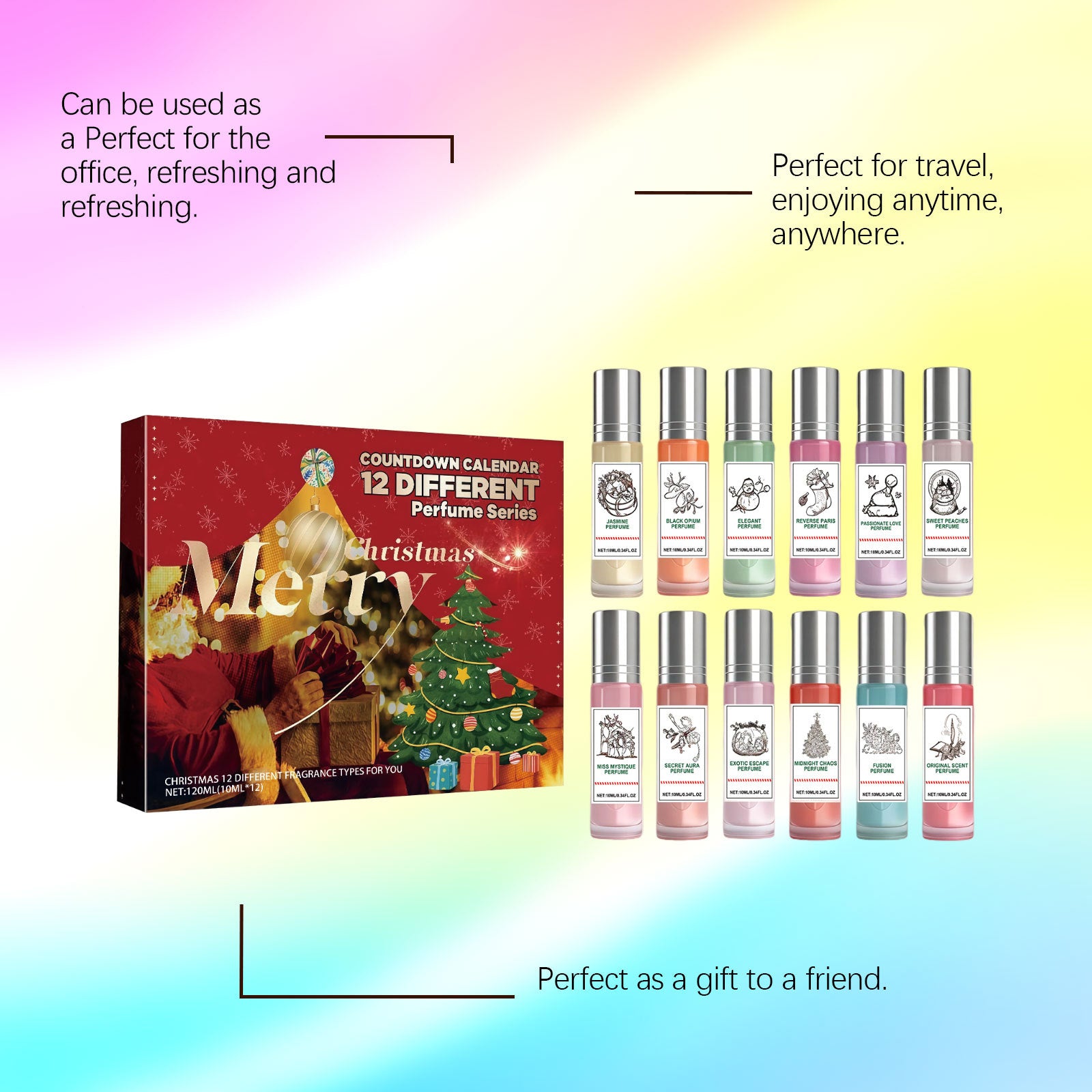 Christmas Colorful Countdown Perfume Gift Set 12 Unique Fragrances That Never Clash