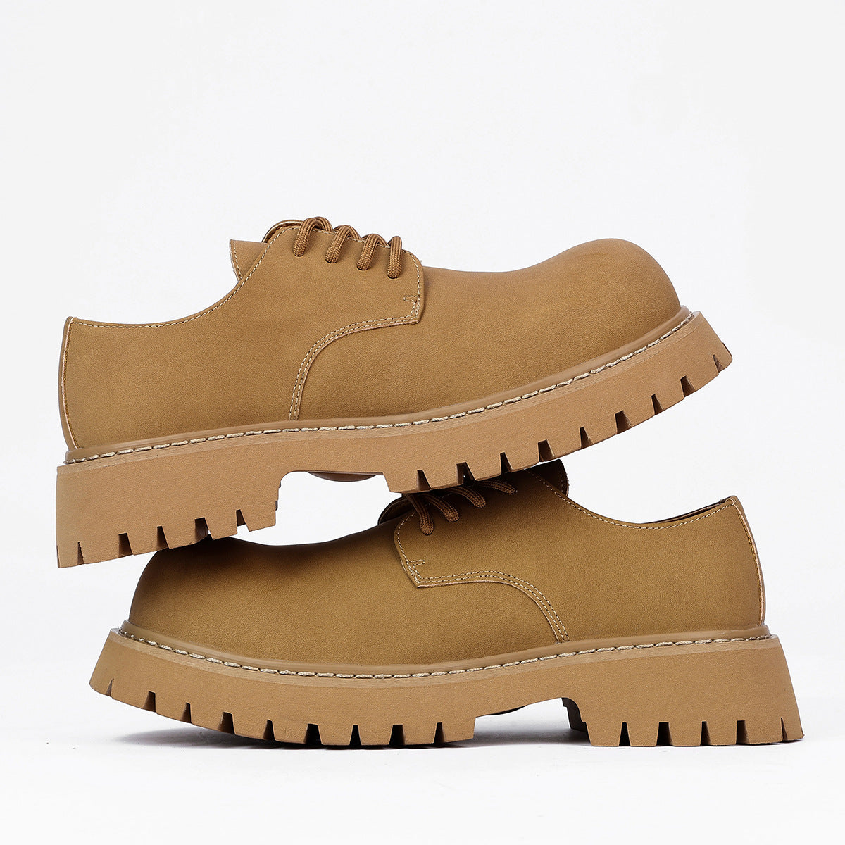 Mens British-style Thick-soled Height-increasing Leather Dress Shoes