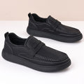 Mens Casual Slip-on Leather Shoes With Soft Soles