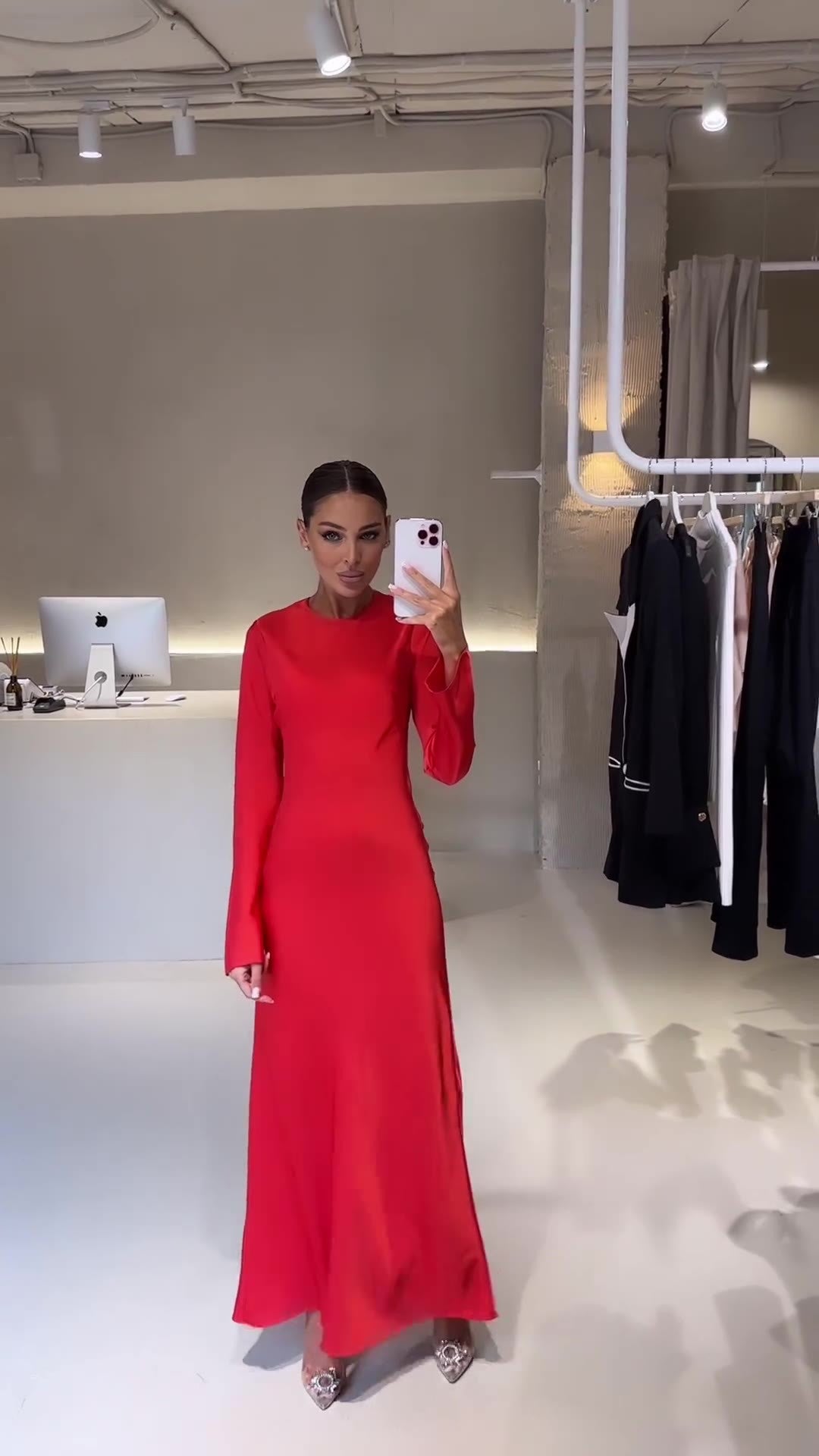 Casual Slim-fit Long Dress Perfect For Relaxed At-home Wear