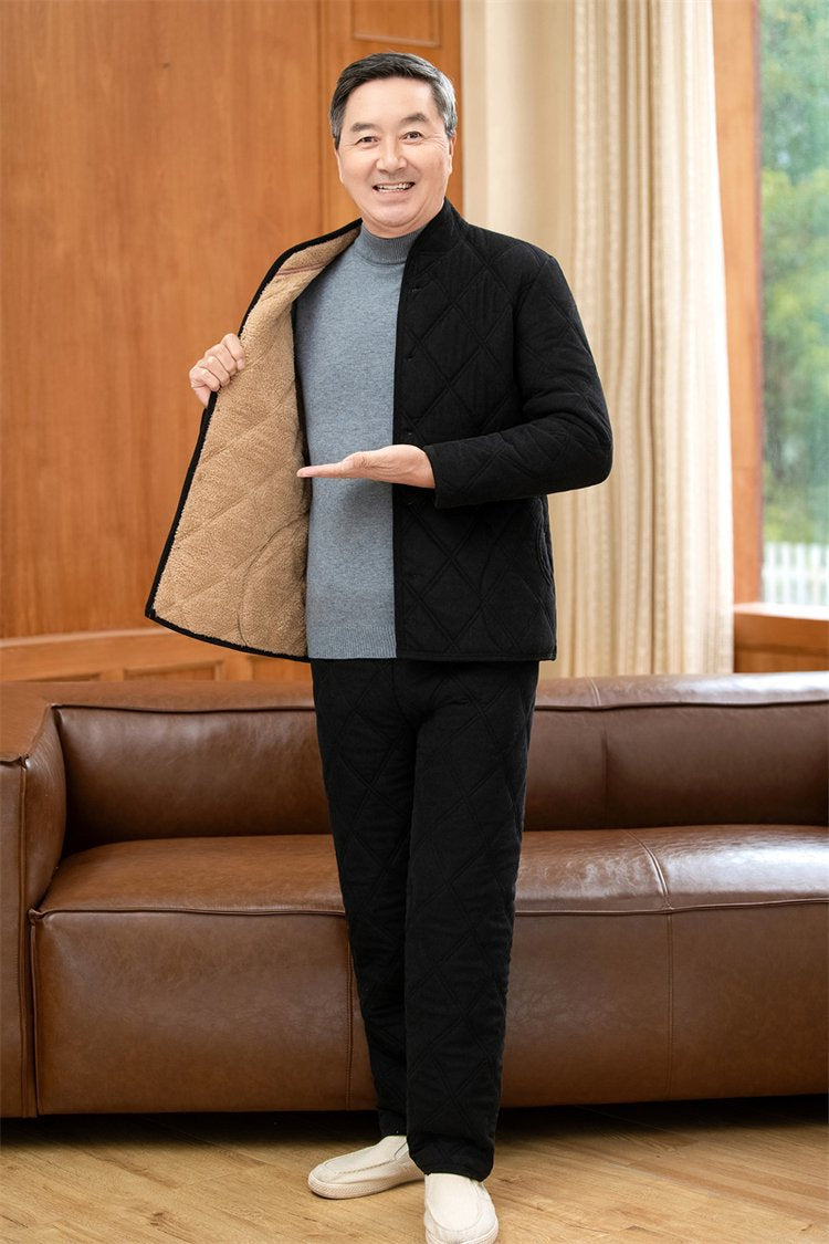 Winter Dads Cotton Padded Jacket And Pants Set