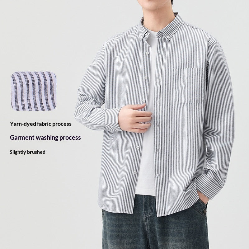 Spring Summer Long Sleeve Striped Shirt