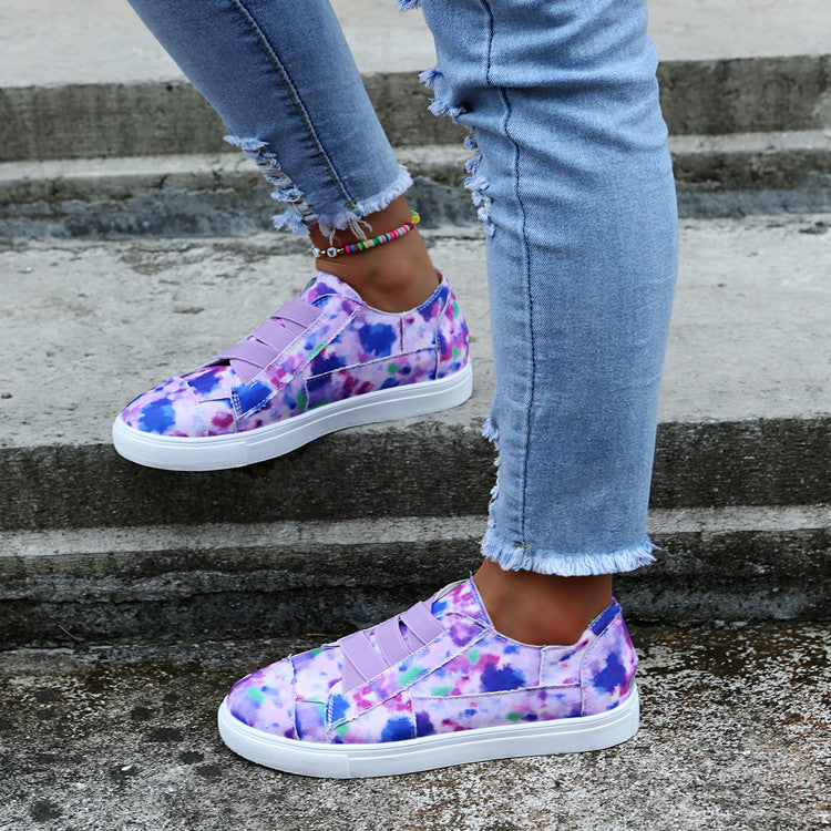 Color Canvas Shoes Ladies Flat Casual