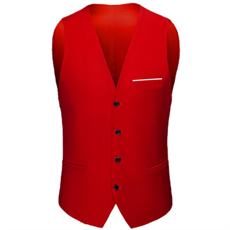 Mens Suit Vest Korean-style Suit Waistcoat