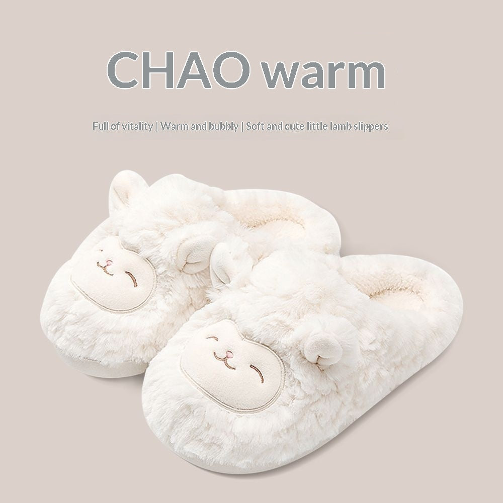 Warmth-Keeping Cotton Slippers For Couples Mens Non-Slip Fuzzy Indoor Postpartum Shoes