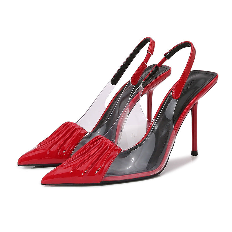 Womens High Heels With A Pointed Toe Thin Stiletto Heel And Transparent Design