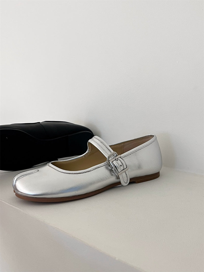 Tabi Shoes Buckle Retro Black Ladies