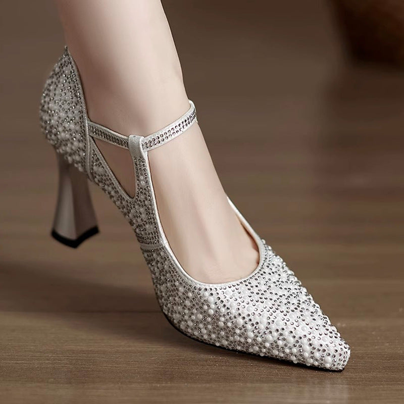 Low-cut Cheongsam Wedding Banquet Shoes Womens High Heels