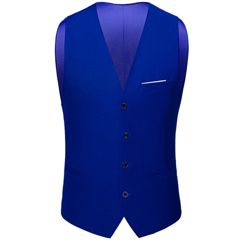 Mens Suit Vest Korean-style Suit Waistcoat