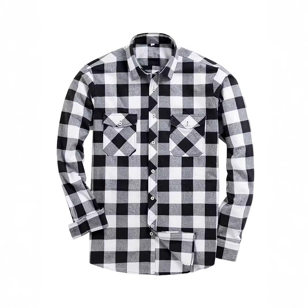 Mens Stylish Long-Sleeve Lapel Shirt