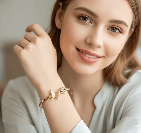 Butterfly & Blossom Harmony Bangle