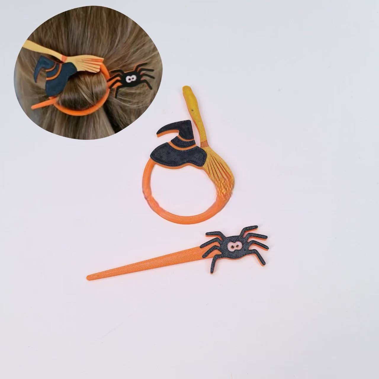 Halloween Barrettes Witch Bat Hairpin