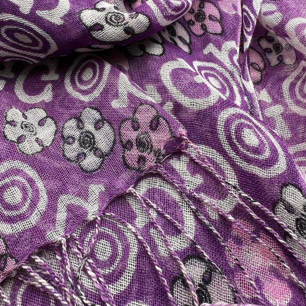 2pcs Purple Flowy Boho Viscose Watercolor Inspired On Airy Scarf,Luxe Look For Evening Wear,Scarf,vacation,daily Life,evening Party,Office Appropriate Subtlety For Women Men