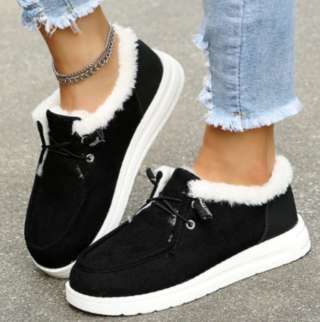 Flat warm cotton shoes cross-border ladies flat shoes